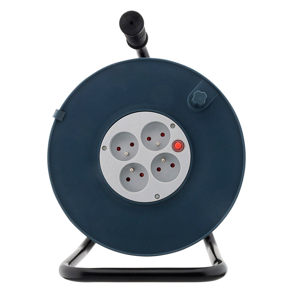 Enrouleur 4 prises 2P+T 16A vide à câbler + coupe-circuit - Orange - Zenitech - 2