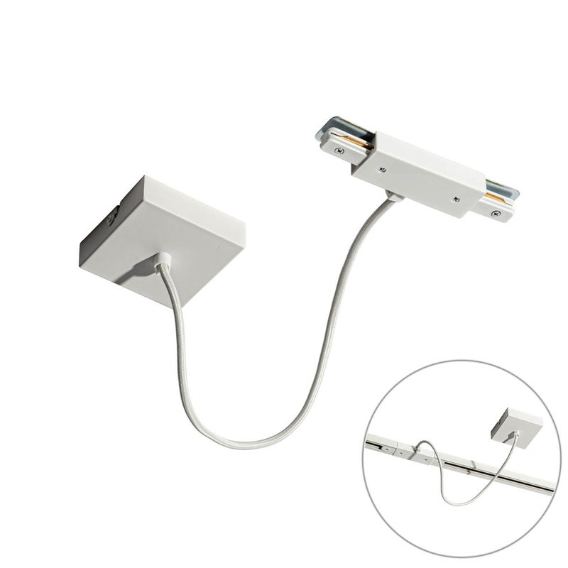 Zasilacz do systemu szynowego jednofazowego z kwadratową płytą montażową, biały - Iconic