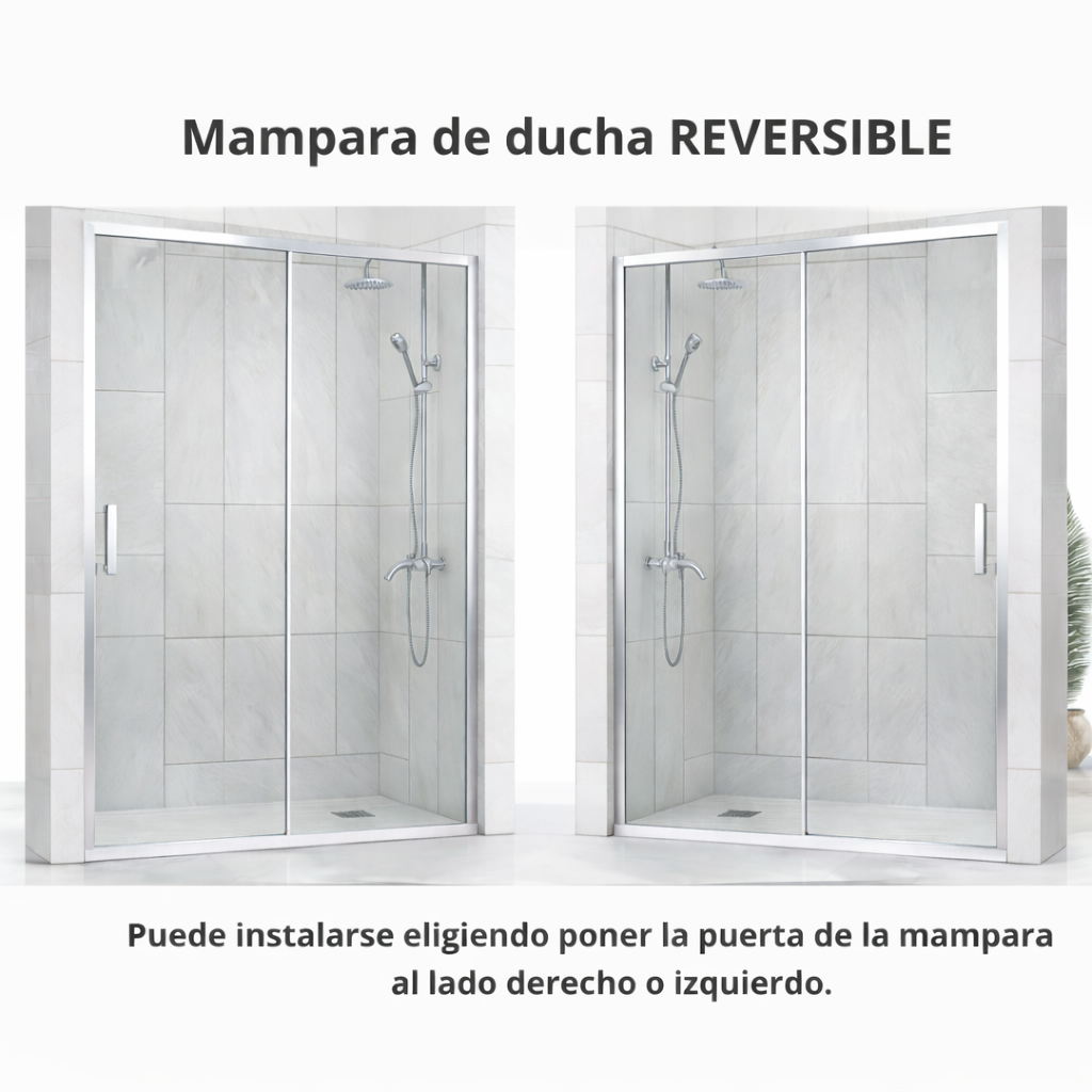 Mamparas de Ducha Frontal Corredera + Fijo -Cristal Templado 6mm Antical-Plata Brillo- Apertura a Derecha o Izquierda 100cm (Ancho) x 195cm (Alto) - 7