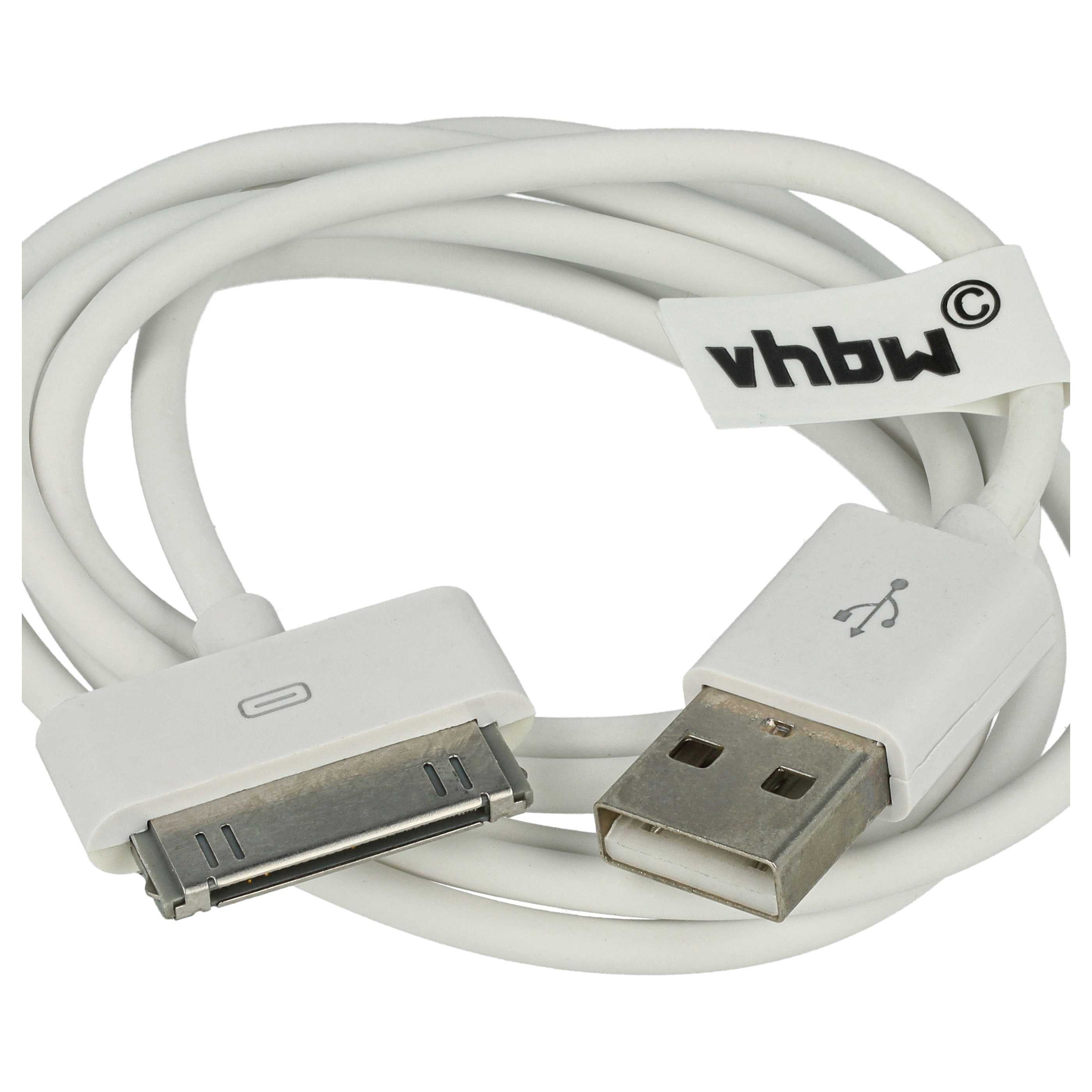 vhbw câble de données USB (type A sur lecteur MP3) compatible avec Apple iPod 5.5 Gen. (Video) - A1136 - 30Gb lecteur MP3 - blanc - 4