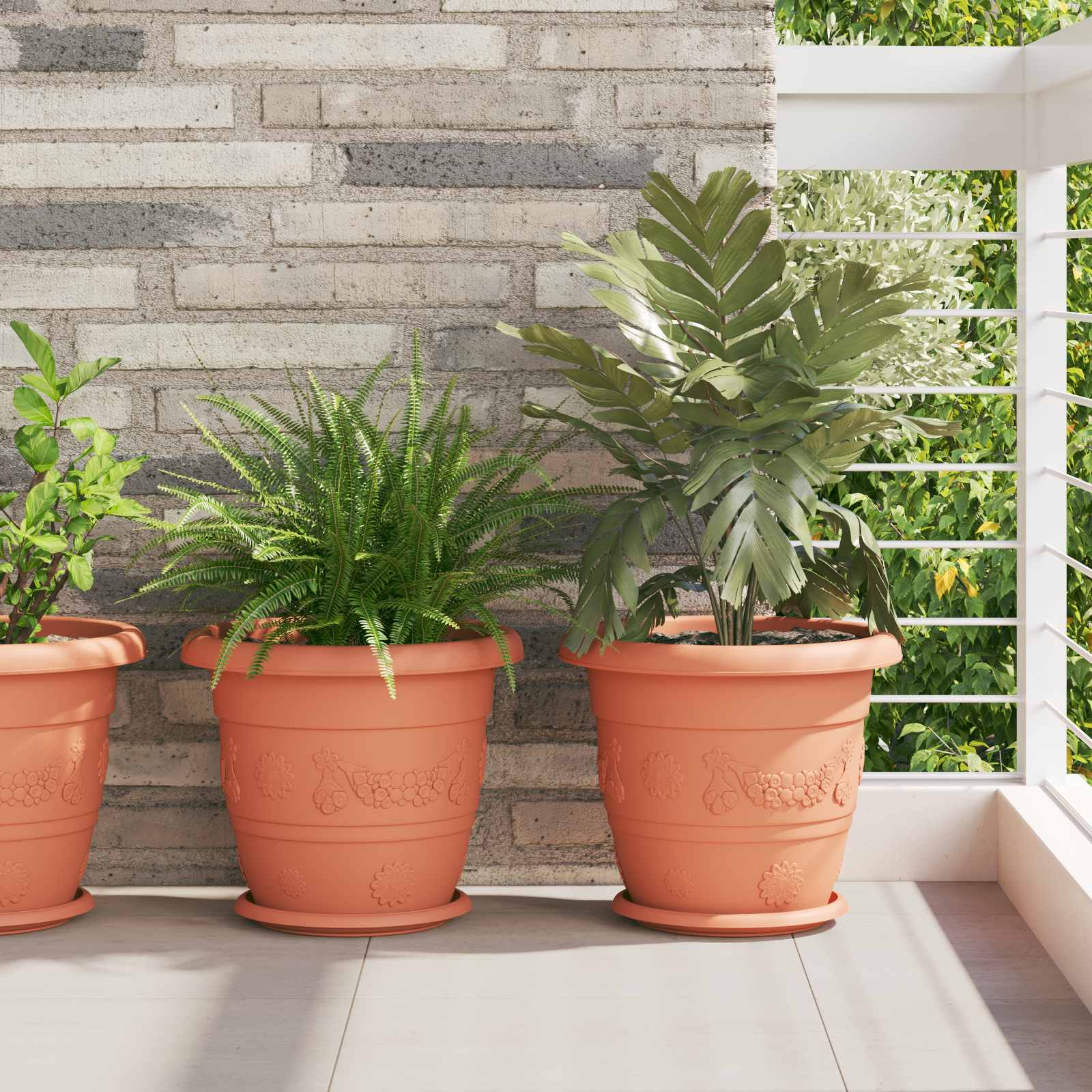 Pots Prelevements Rouges Pots de plantes 6 pcs Rouge brique Ø 26 x 21.5 cm Plastique | Leroy Merlin