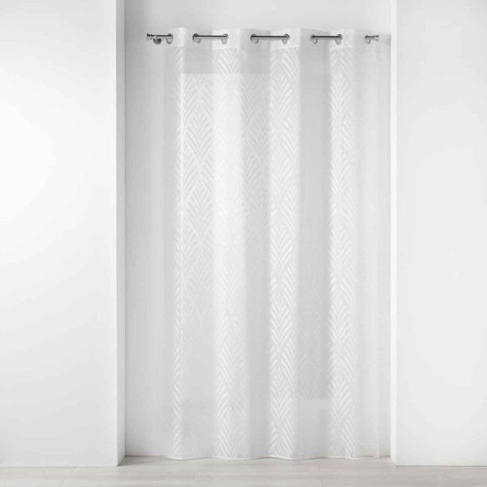 Rideau Voilage Blanc à œillets – 140 X 280 Cm – Tissu Léger Et Lumineux