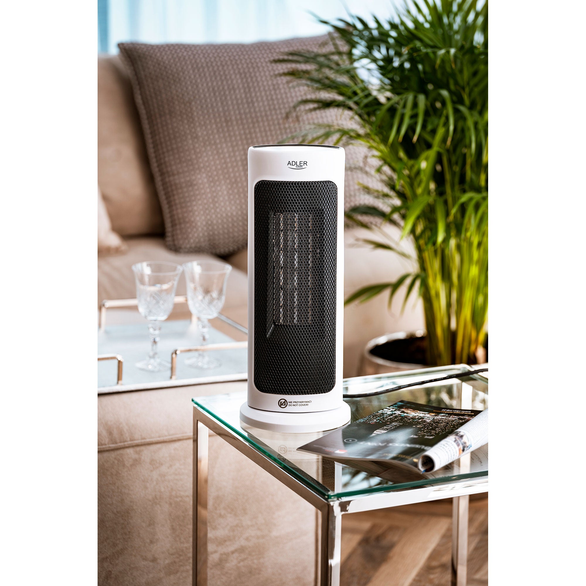 Aquecedor Cerâmico, Controlo Remoto, Temperatura do 15 a 40°C, Temporizador, Oscilante Adler 2000 AD7738 - 7