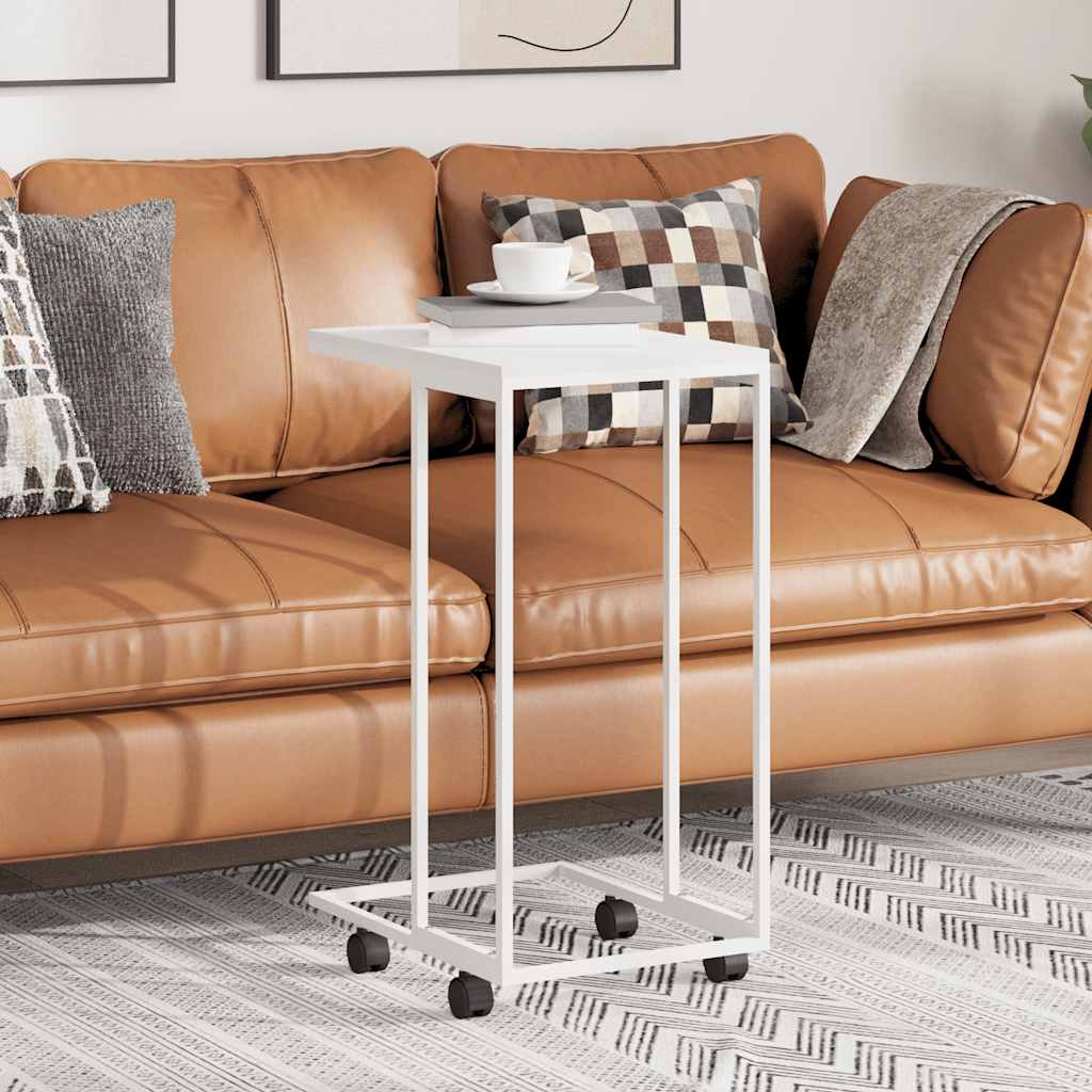 Table De Lit Mobile Hauteur Ajustable Table D'Appoint COSTWAY Forme C - Roulettes Hauteur Réglable 58-80cm Meuble Rangement Mobile Salon Chambre