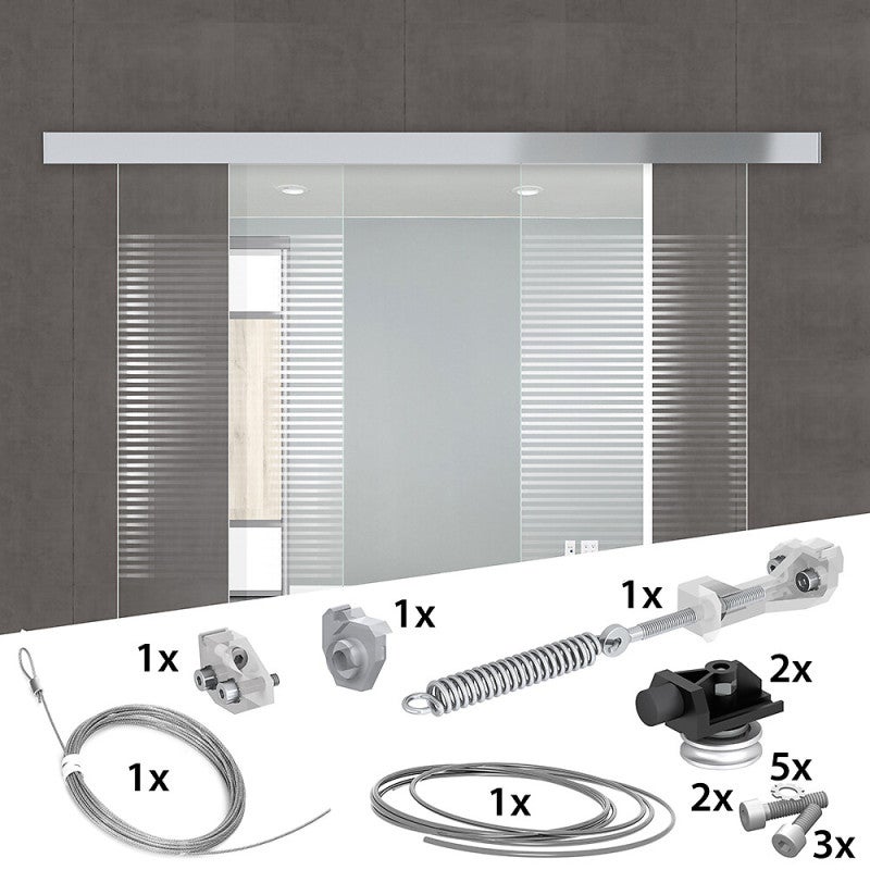 Kit de synchronisation pour 2 portes en verre pour SLID'UP 190 - 2