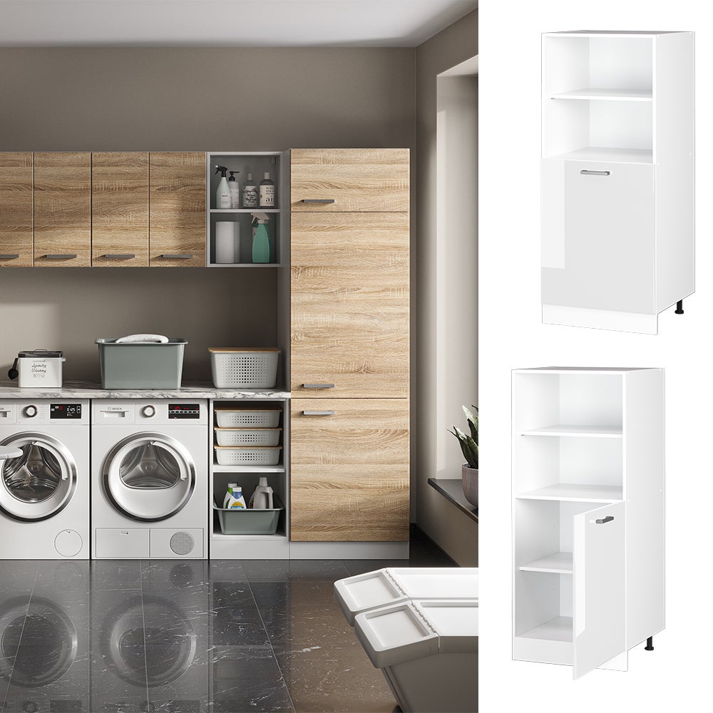 Armoire Murale Suspendue Vicco R-Line Blanc - 20x60x29cm Avec 4 Étages Ouverts | Rangement Pratique Pour Maison