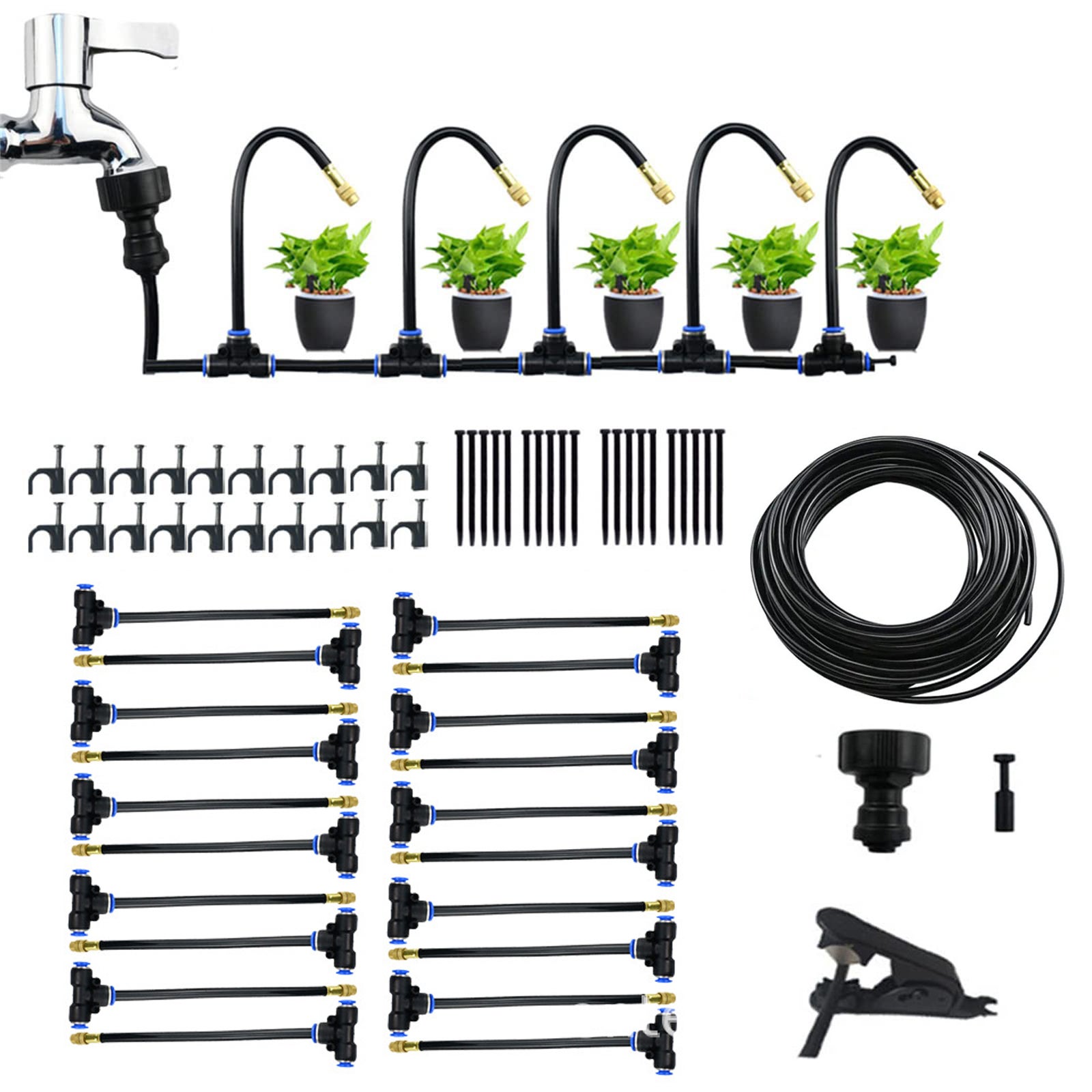 Sistema di irrigazione da giardino, tubo da 40 m, 159 pezzi