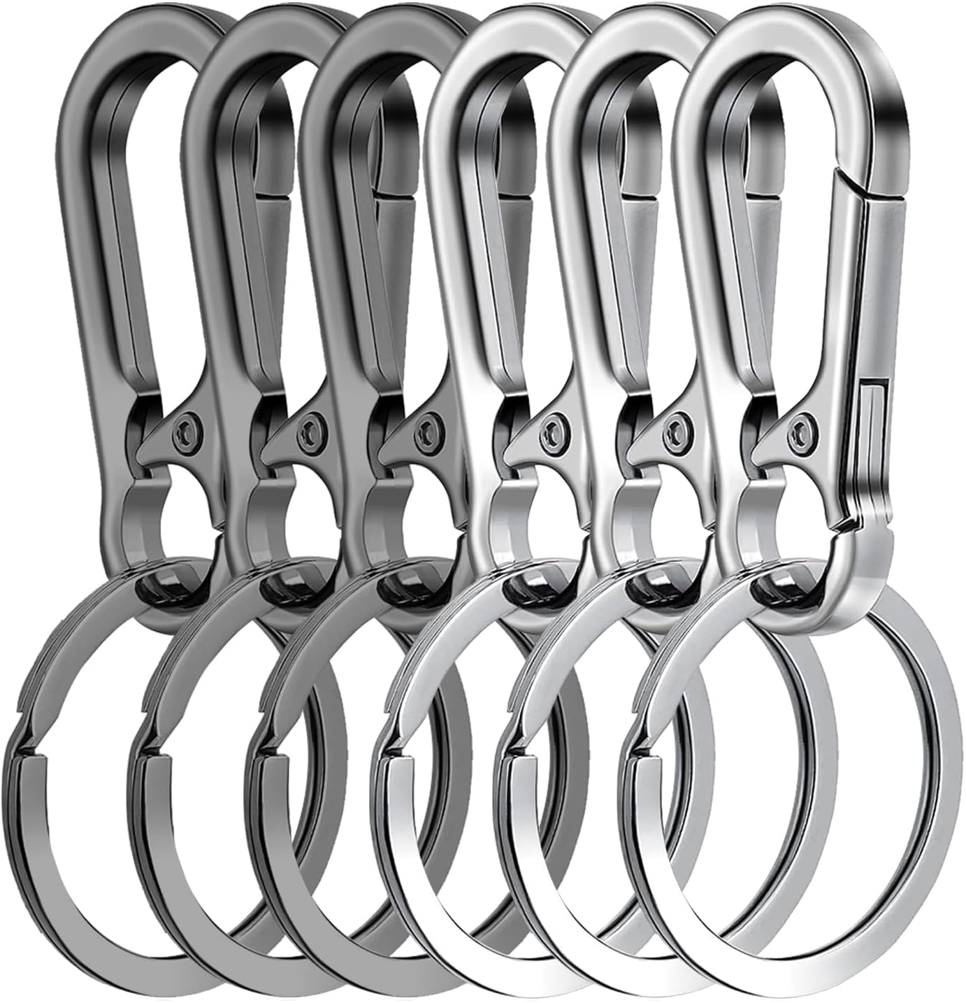 20 Mousquetons Aluminium Noir 50x26 Mm - Porte-clés Léger, Résistant 30 Kg, Pour Camping, Randonnée, Quotidien - 3