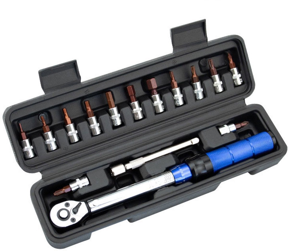 Set chei dinamometrice hexagonale de 1/4 inch, cheie cu clichet reglabil dublu, 16 piese, Instrumente de întreținere