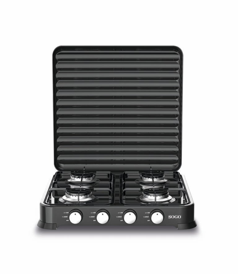 Sogo Cocina De Gas 4 Fuegos 4X103mm Negro , Leroy Merlin