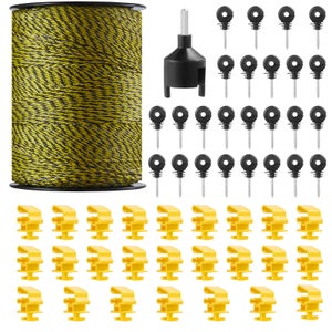 Fil Clôture Résistance 6.8 Ohm/m Fil électrique Polyfil Rouge 2,5 Mm - 250 Mètres Pour Clôture Bovins, Chevaux, Moutons Enrouleur Fil