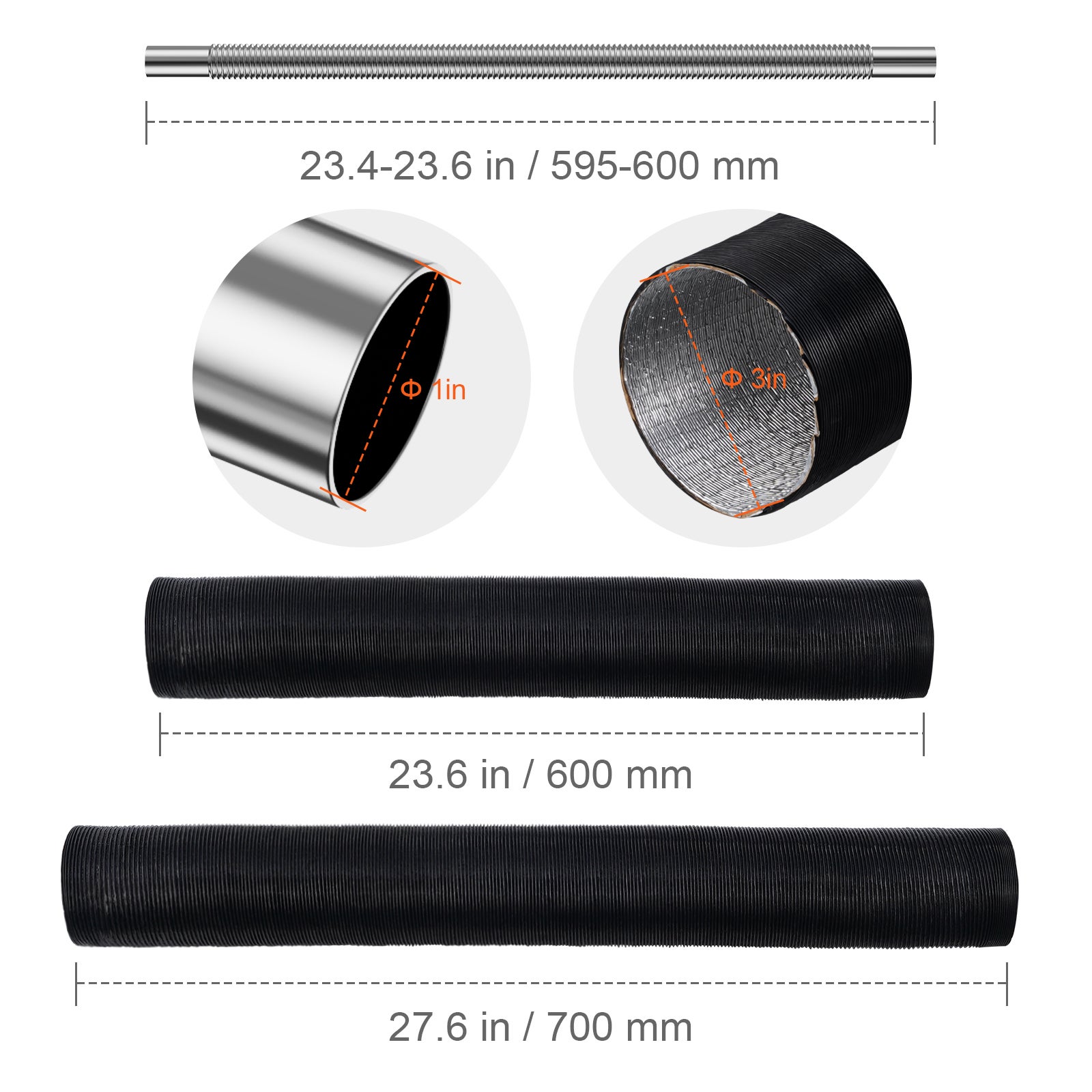 Ensemble conduits chauffage diesel,SucceBuy tuyau d'échappement en acier inoxydable 1