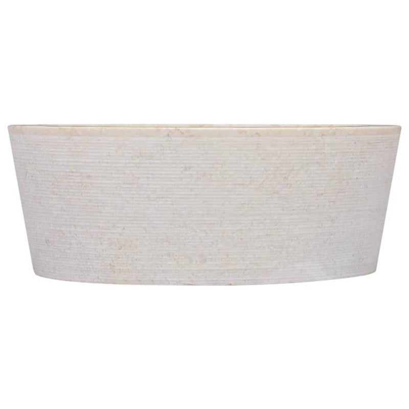 Lavabo Crème Ø40x15 cm Marbre - 3