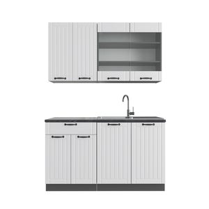 Cuisine Encastrable Vicco Fame-Line 140 Cm – Anthracite – Neuve