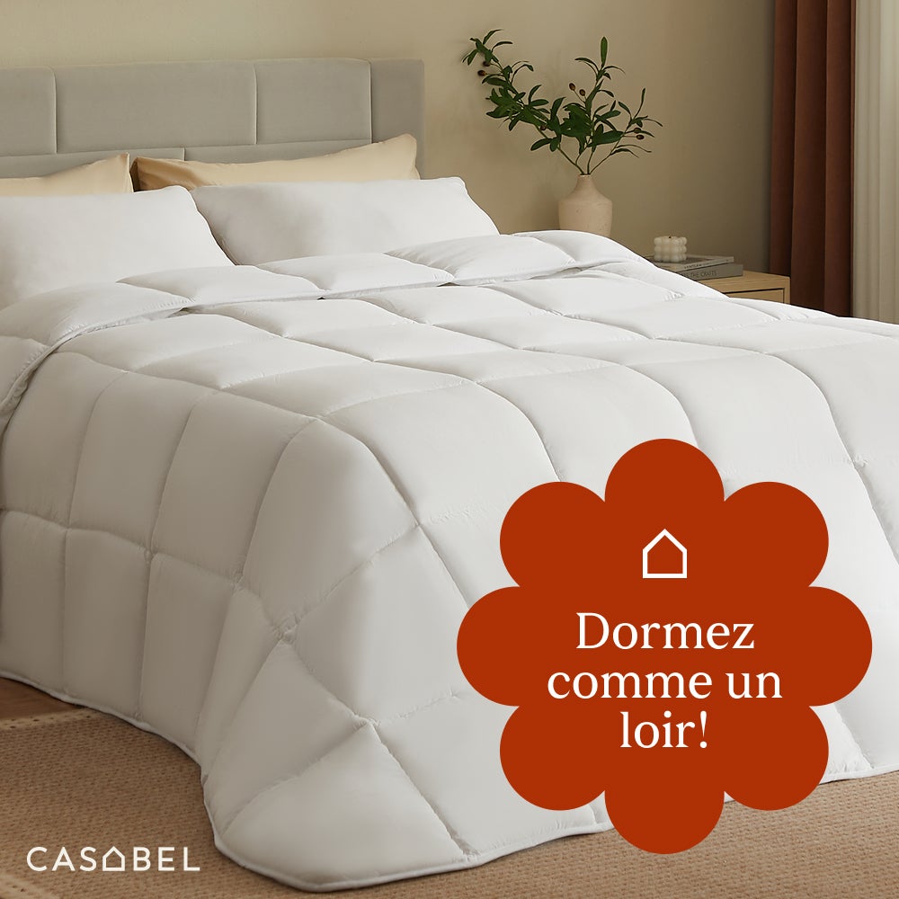 CASABEL Couette 240x260 cm, 450 gsm Polyester 4 Saisons, Respirante, Thermorégulatrice, Lavable - 8