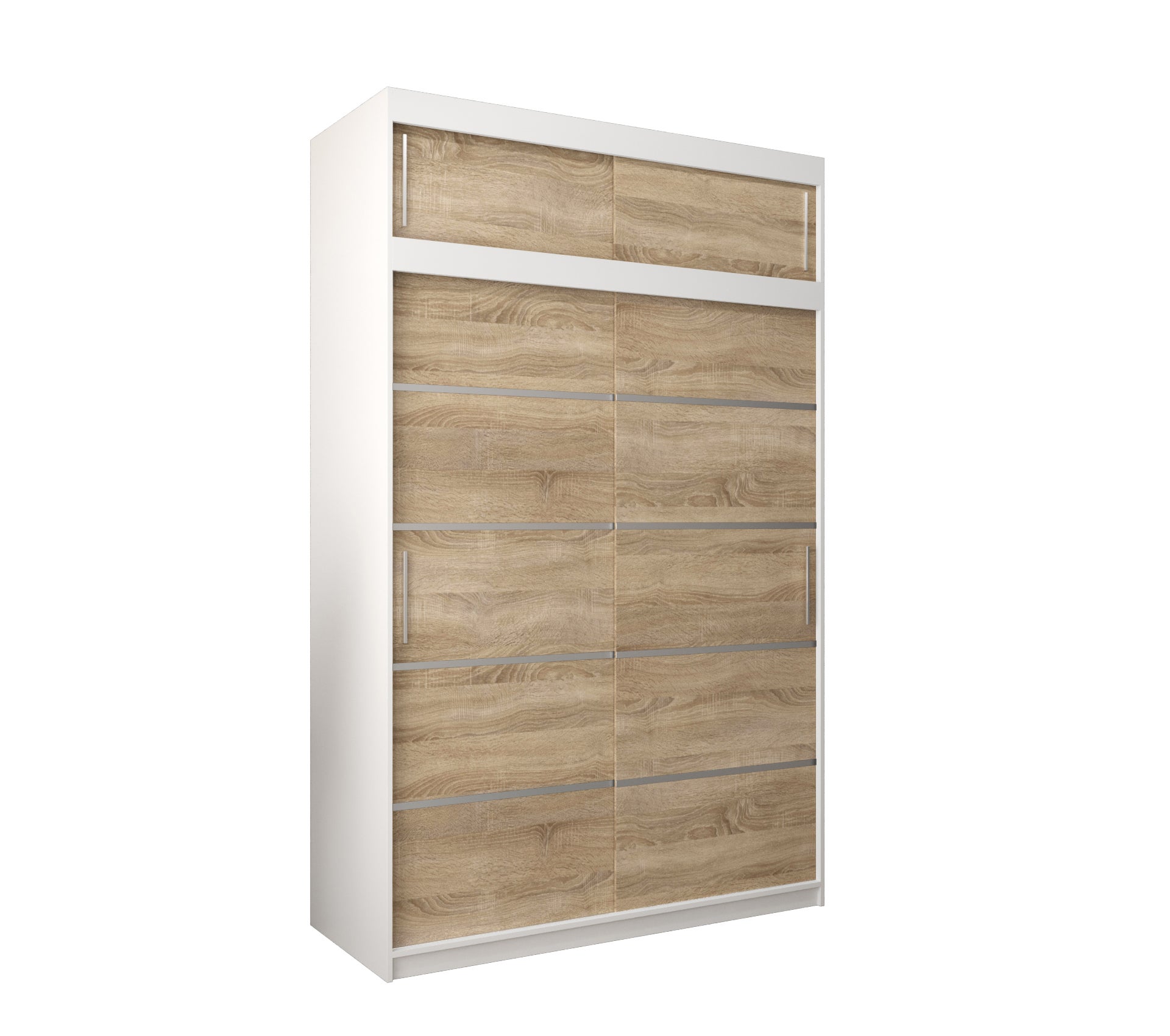 Szafa przesuwna z nadstawką garderoba Verona 1 150 x 62 x 240 cm Biały + Sonoma - Abiks Meble