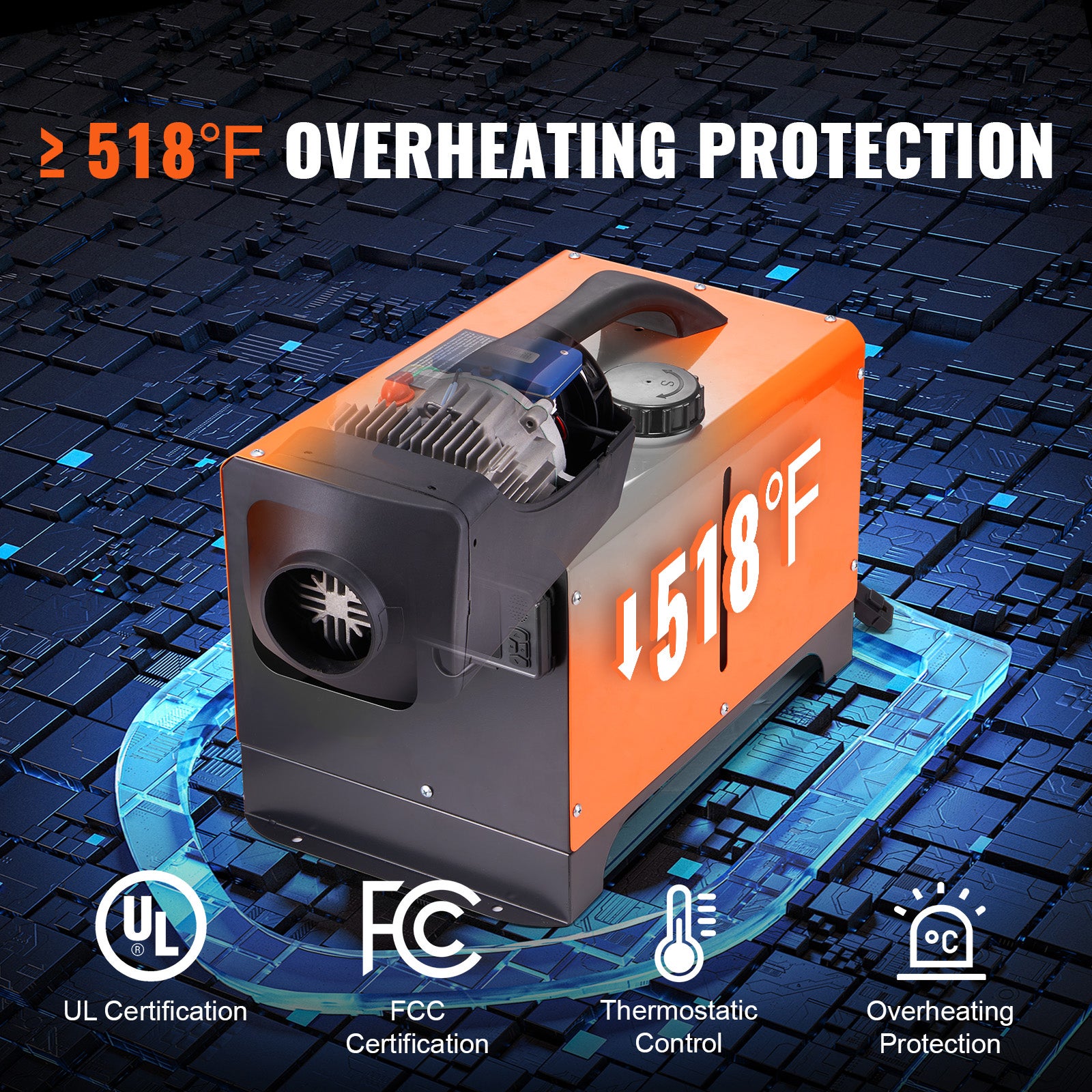 Chauffage à air diesel tout‑en‑un SucceBuy 12 V 8 kW avec application Bluetooth, écran LCD, idéal voitures, camping-cars et utilisation intérieure - 7