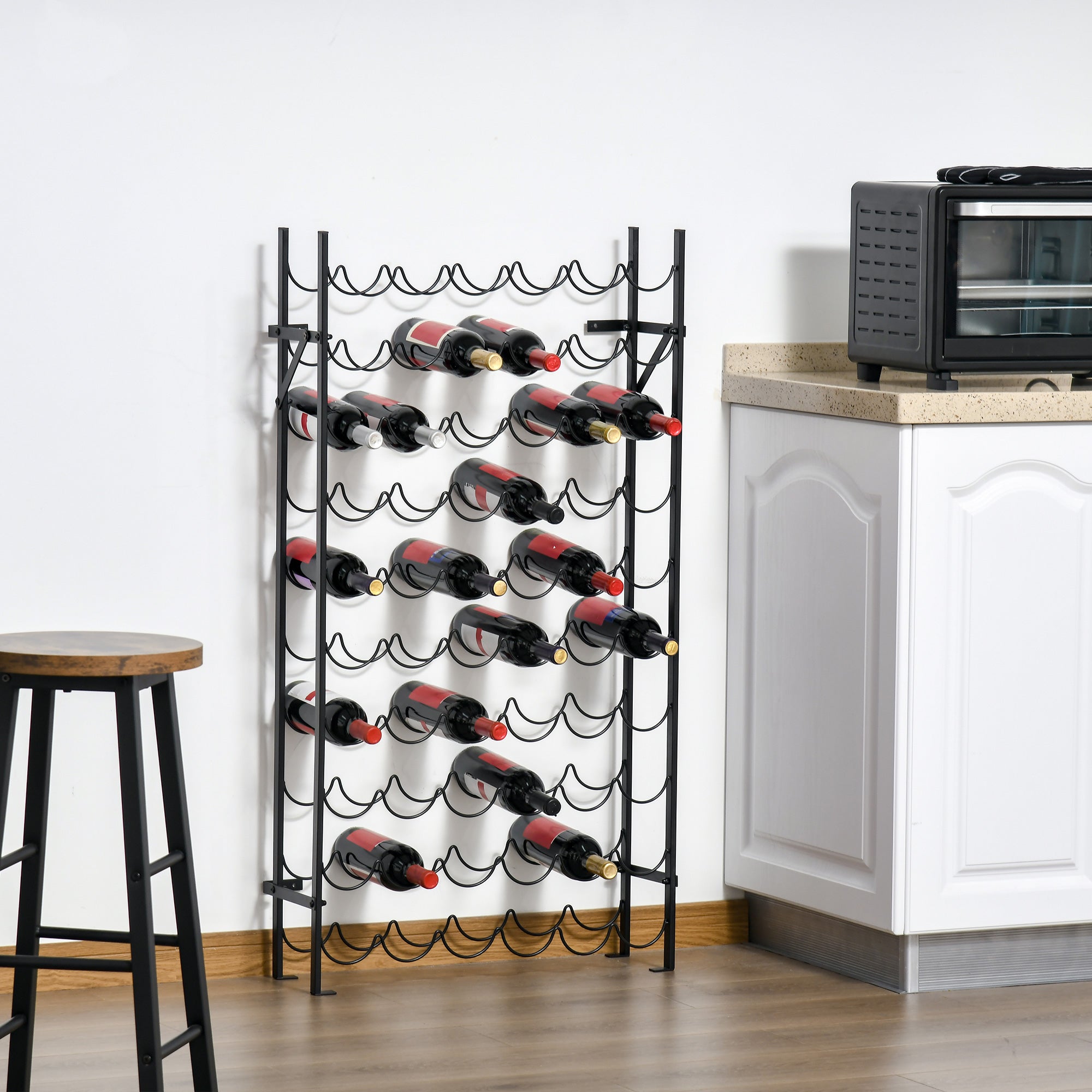 Casier à vin pour 60 bouteilles, porte-bouteilles en métal, 63 x 20,5 x ...