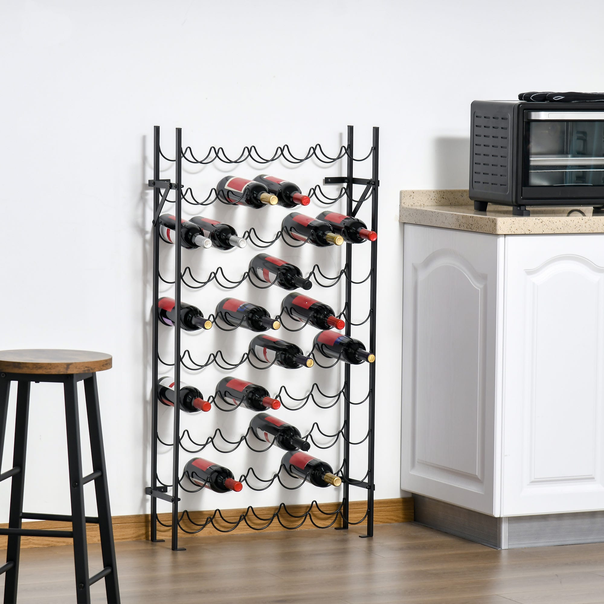63 12 Casier à vin pour 60 bouteilles, porte-bouteilles en métal, 63 x 20,5 x ...
