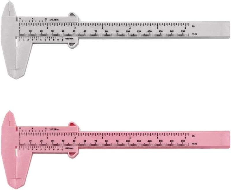 Zdjęcia - Suwmiarka  plastikowa 2-częściowa z podwójną skalą, narzędzia pomiarowe, linijka studencka, miniaturowa linijka miernicza (bi