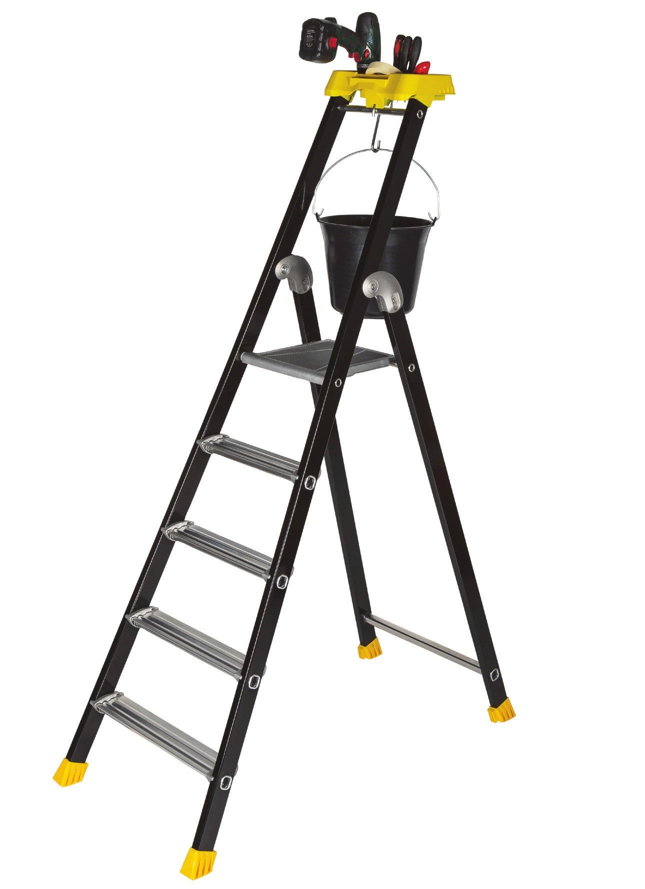 Escabeau - MP - Centaure - Usage professionnel intensive - Aluminium laqué à marches serties - 5 marches - 2