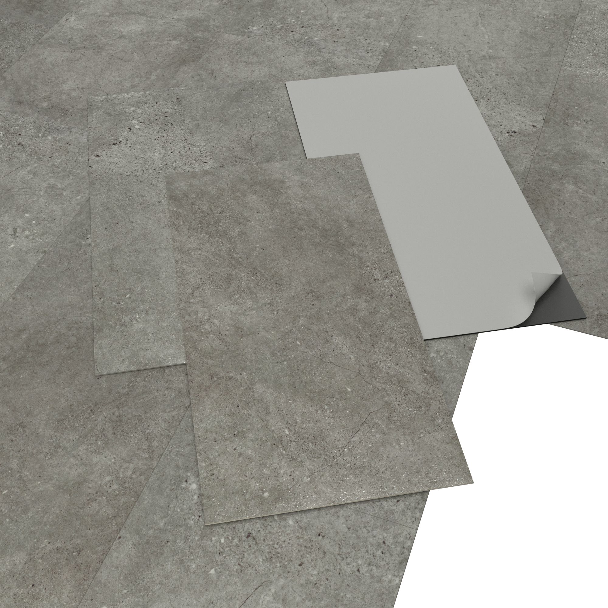 ARTENS - Échantillon de dalle PVC - 28 x 15 cm - Sol PVC adhésif KANGEAN - FORTE - Effet béton - Grau - Epaisseur 2 mm - Classe 31 - 4