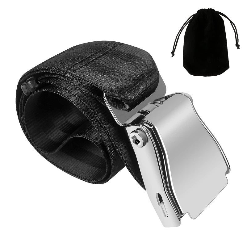 Ceinture D’avion Skybelt Bleue – Boucle Clic Originale, Réglable 64-110 Cm, Largeur 38 Mm, 166 G