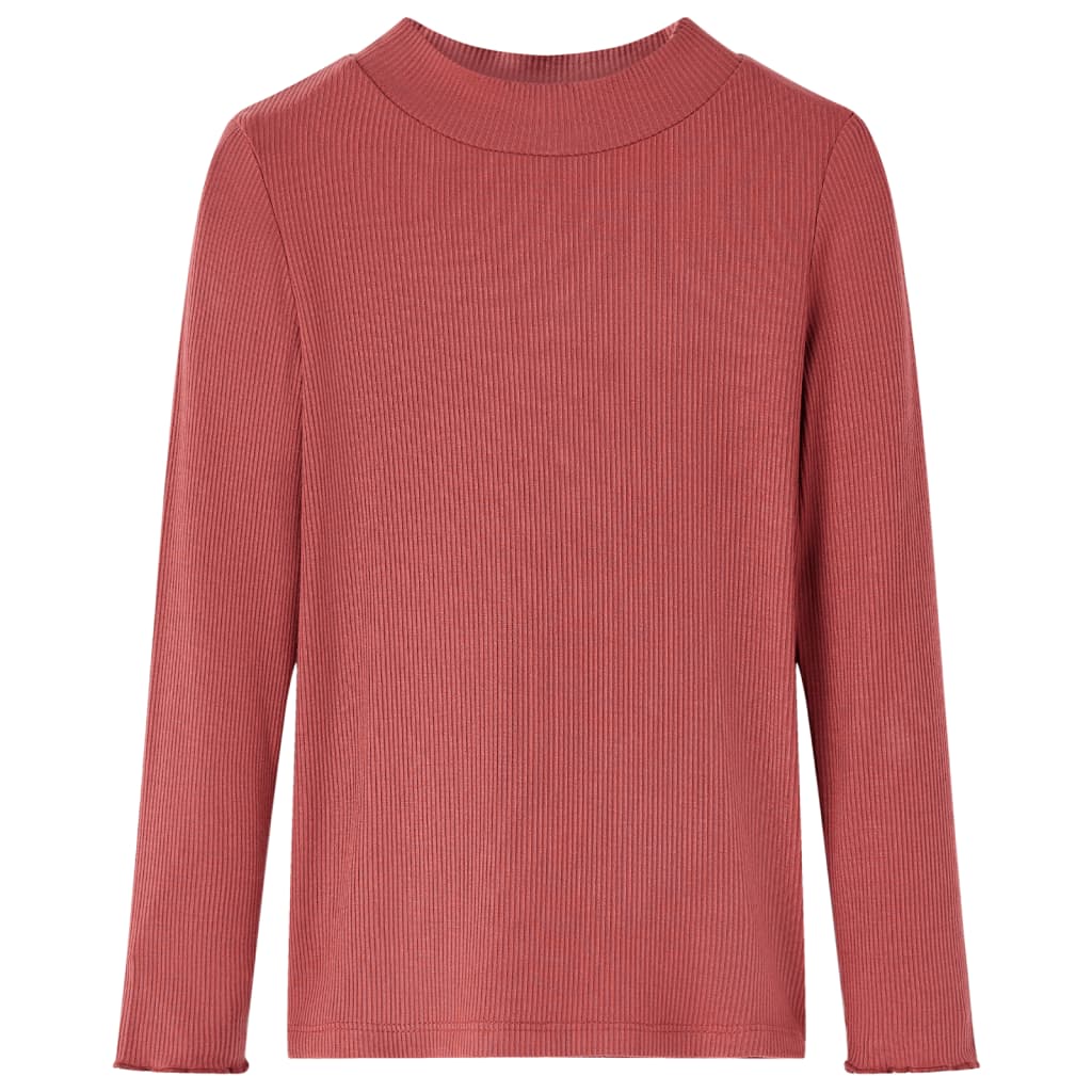 Top Col Roulé Manches Longues Fille - 100% Polyester, Tailles 2-14 Ans, 9 Coloris