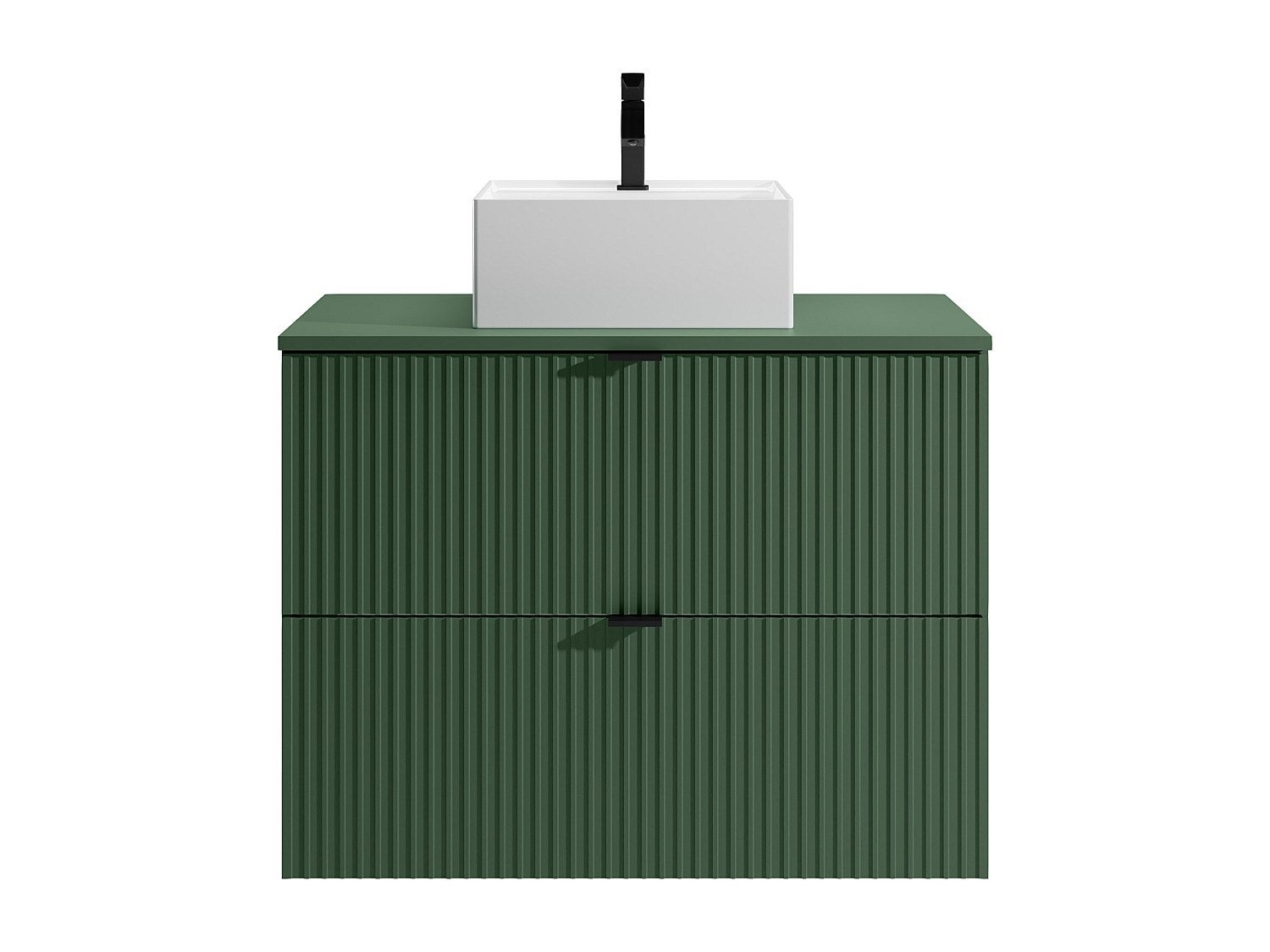 Wisząca szafka pod umywalkę - Matowa zieleń - 80 cm - ZEVINI