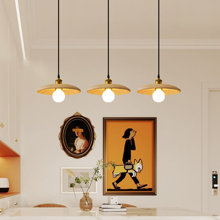 Lampa wisząca, żyrandol z 3 głowicami i żarówką, lampa sufitowa w stylu vintage, lampka nocna, 3 regulowane temperatury barwowe, regulowana wysokość - 3