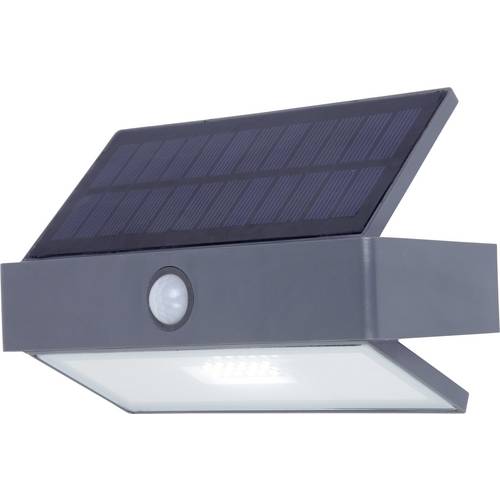 Kinkiet solarny z czujnikiem ruchu ARROW LED 2.3W Zimna biel 180lm szaro-biały wym:10,9x17,6x7,4cm IP44 Lutec