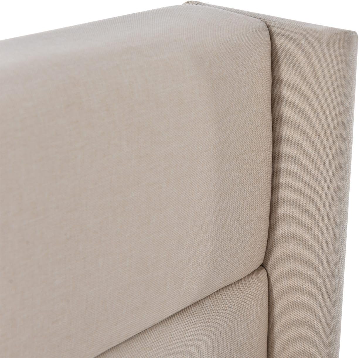 KOMHTOM Lit rembourré 160 x 200 cm, lit juvénile avec espace de rangement, lit fonctionnel avec cadre en métal (sans matelas), beige - 5