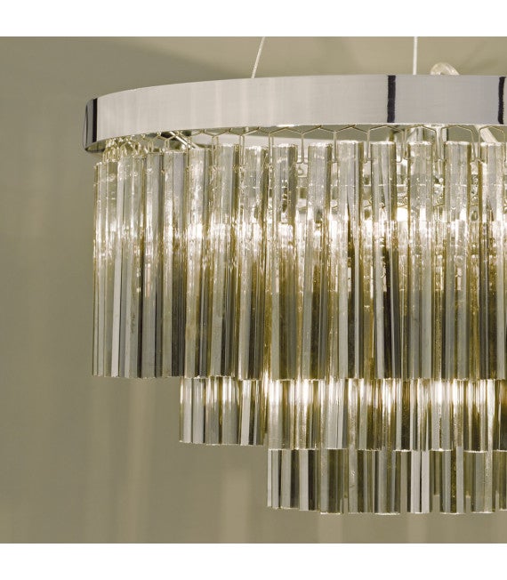 Suspension Giovana verre fumé et chrome poli 5 ampoules - 3