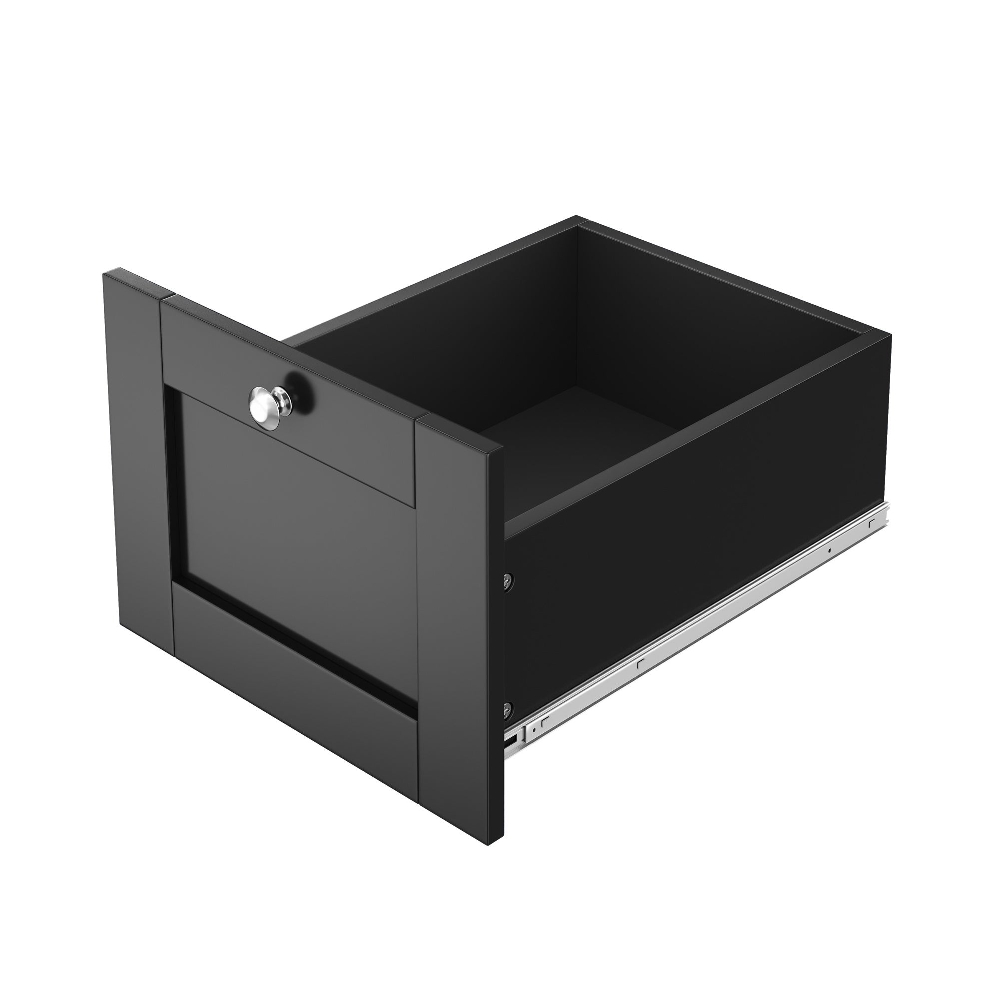 Ilot central de cuisine - avec comptoir pliant - 3 tiroirs et étagères réglables - Noir - 9