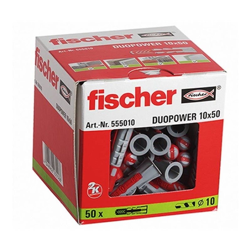 Cheville Duopower FISCHER - Box de 25 à 50 pièces - 10x50 - Boîte de 50 - 6