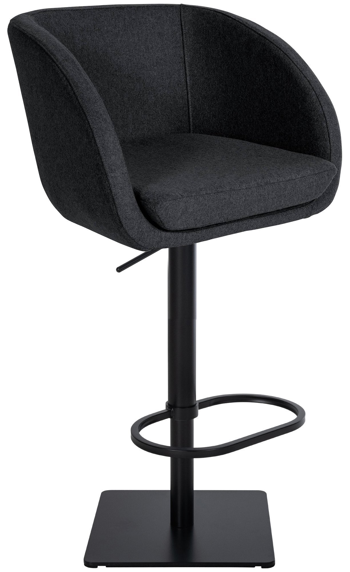Tabouret de bar chaise haute x1 avec revêtement en feutrine anthracite ...