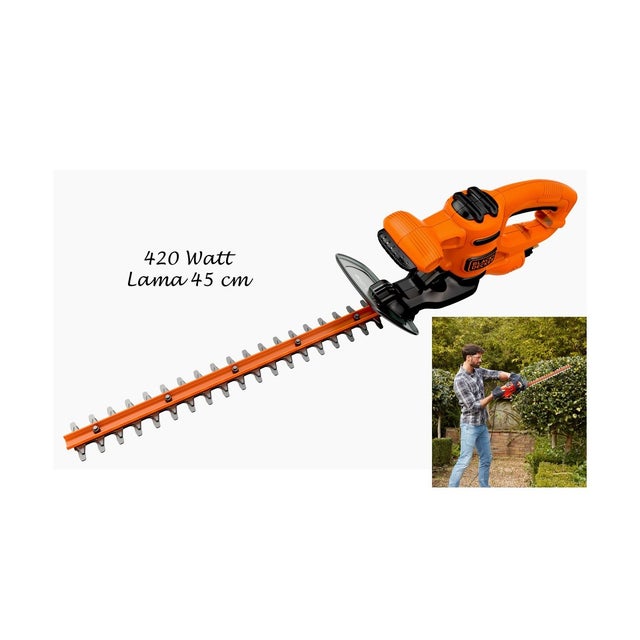 Black& Decker Tagliasiepi Motore Elettrico 420 w Lama 45cm Potatore Professionale