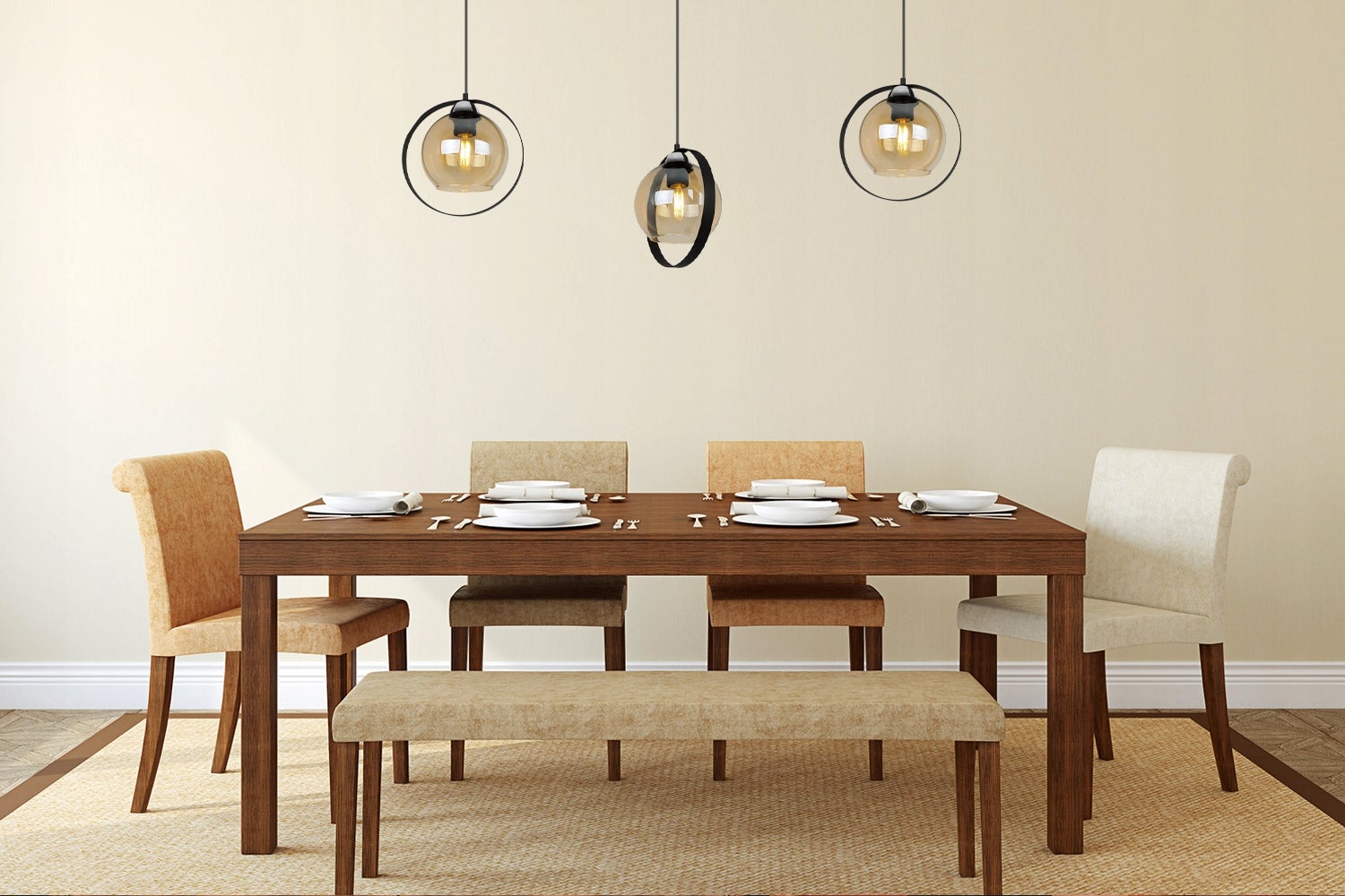 Lampa sufitowa wisząca Ring Haga modern 1xE27 abażur pierścień złoty Light Home LH - 5