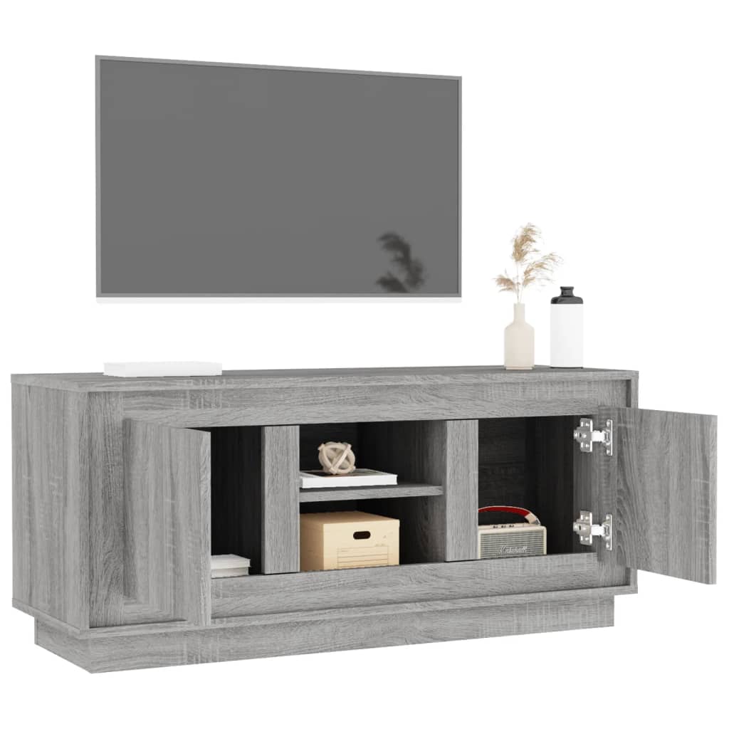 Meuble TV sonoma gris 102x35x45 bois d'ingénierie - 5