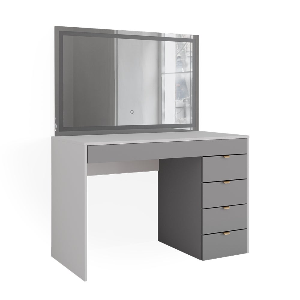 COSTWAY Coiffeuse Enfant 2 En 1 Avec Miroir, Rose