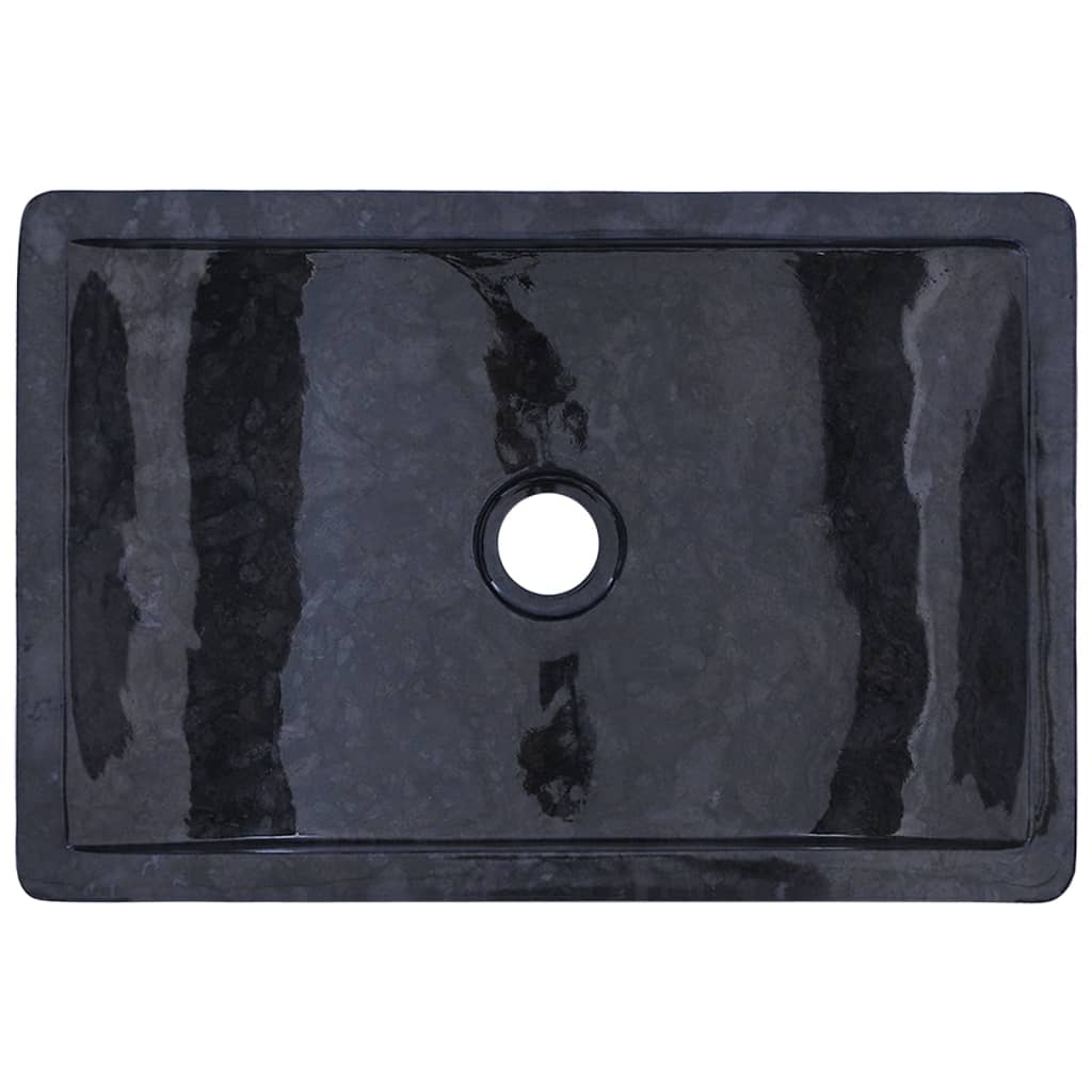 vidaXL Tocador de baño madera maciza de teca con lavabos mármol negro - 9