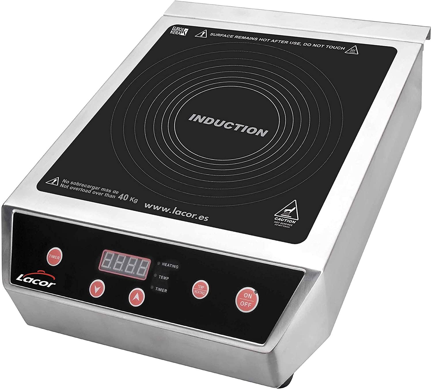 Lacor Placa Inducción Profesional 3500 W - Imagen 2