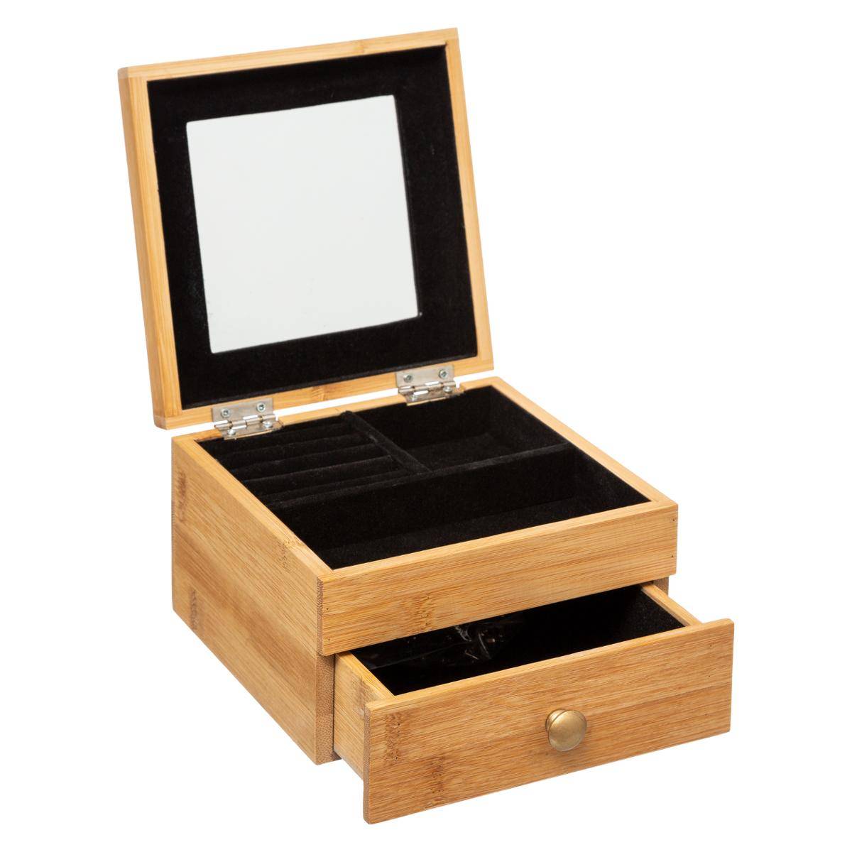 Petite boîte à bijoux avec miroir bambou - 5five - 4