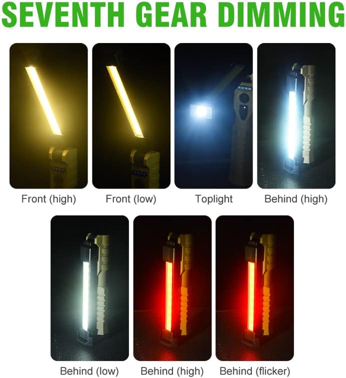 Lampe travail magnétique LED rechargeable – Support pliable, pivot 180° – Parfaite pour mécanique auto et interventions - 4