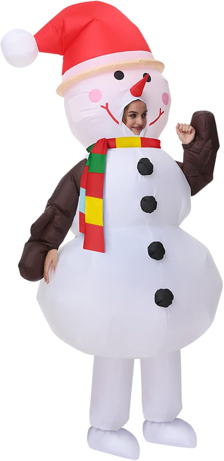 da pupazzo di neve gonfiabile - natalizio gonfiabile per cosplay, feste, Halloween, decorazioni natalizie - 3