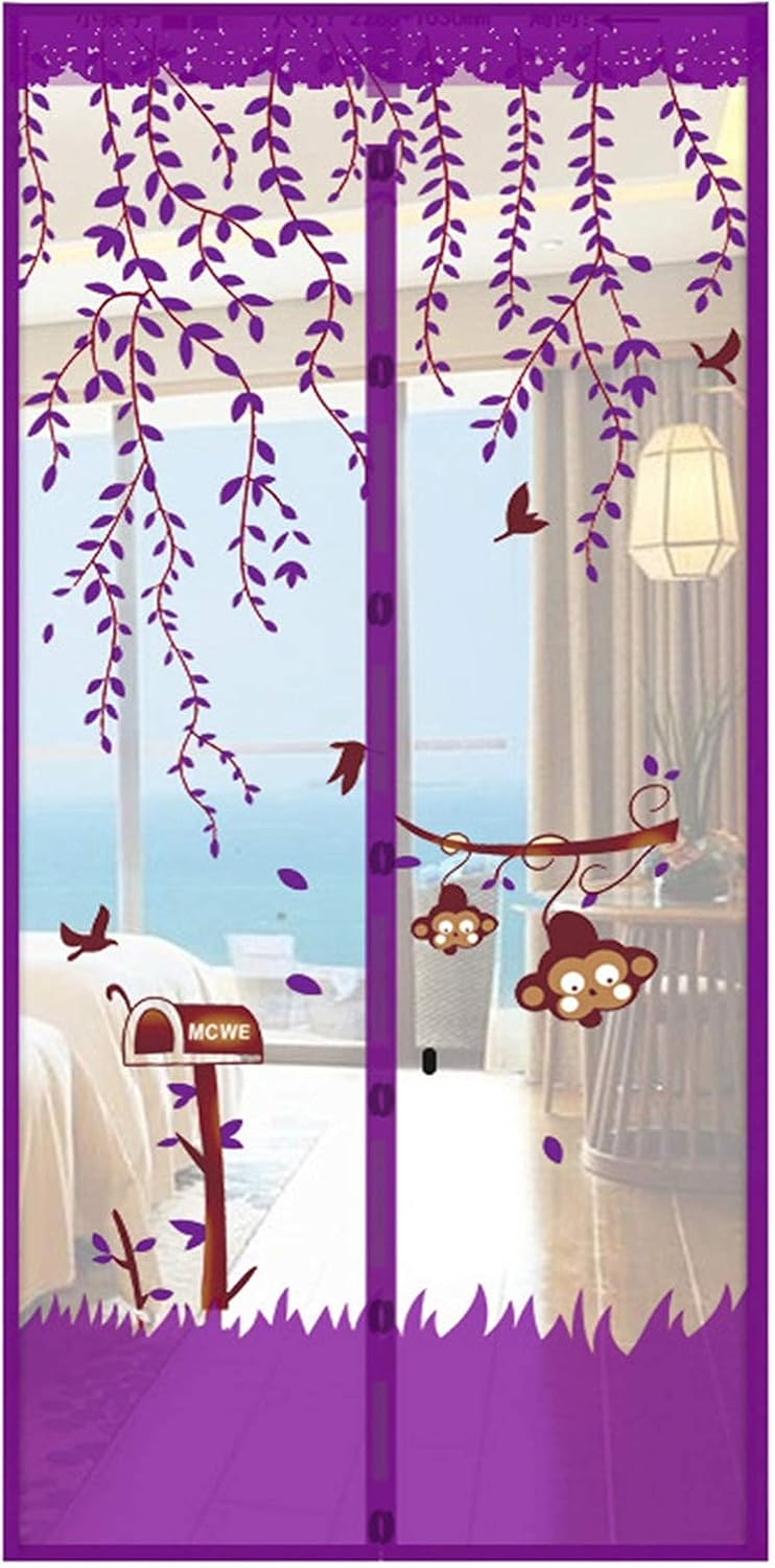 Moskitiera magnetyczna samozamykająca się do okien (fioletowa, 100 x 210 cm)