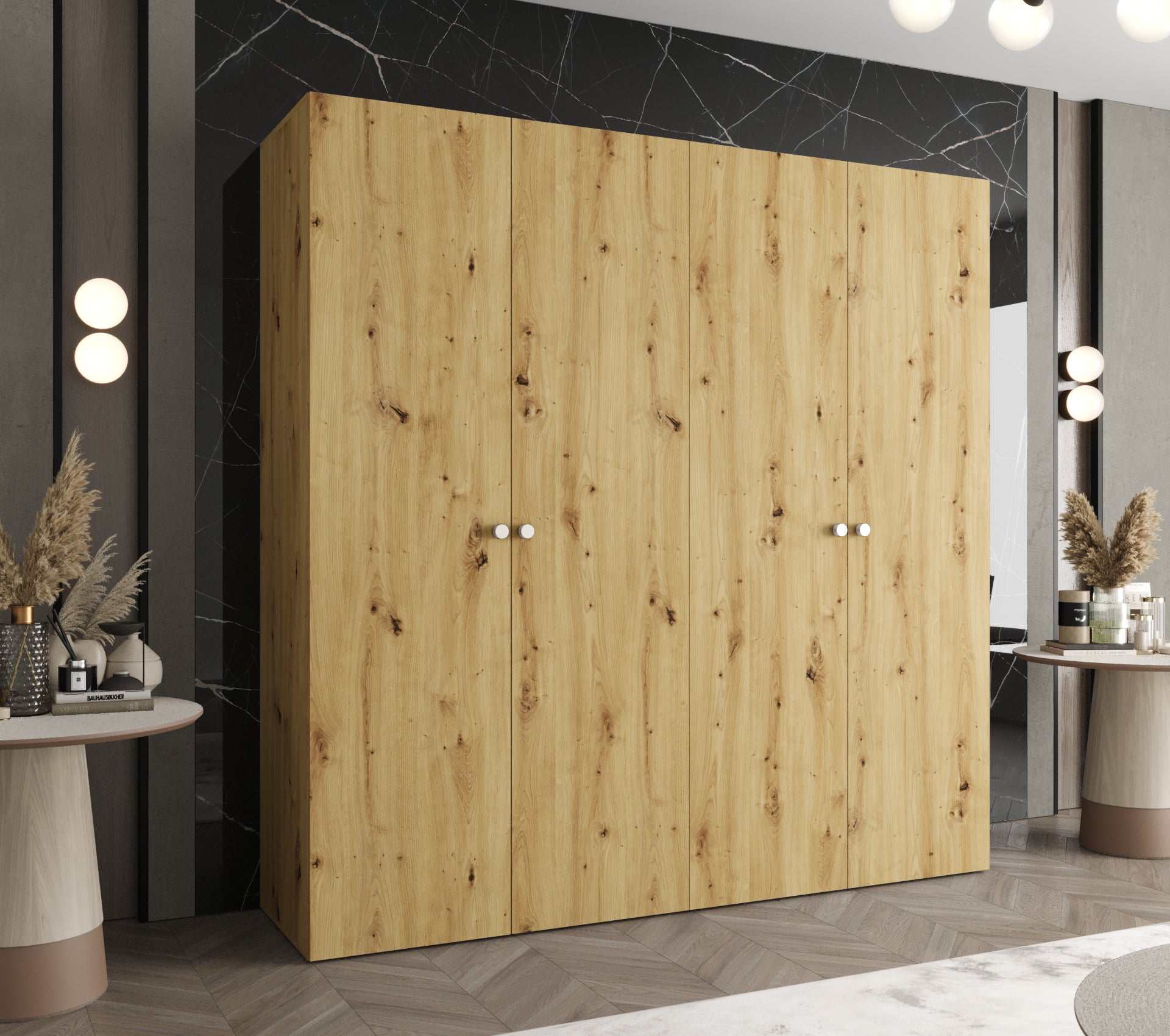 Szafa uchylna otwierana Parma 1 200 x 52 x 202 cm artisan + u. srebrny Abiks Meble - 2