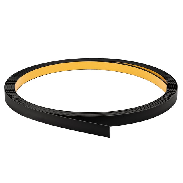 QUEST Bande plate en PVC 1x20mm, 10m, lame décorative, bande de finition en PVC auto-adhésive, noir