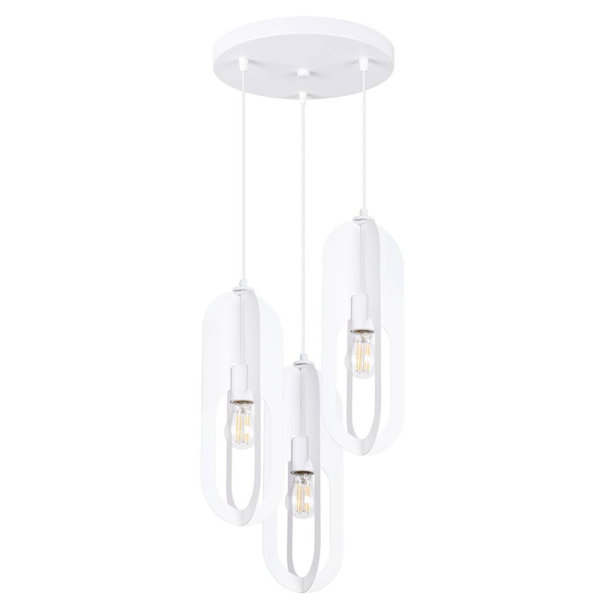 Lampa wisząca Nicus biała 3xE27x15W nowoczesna wym: 130 x 43 x 43 cm metal Sollux Lighting