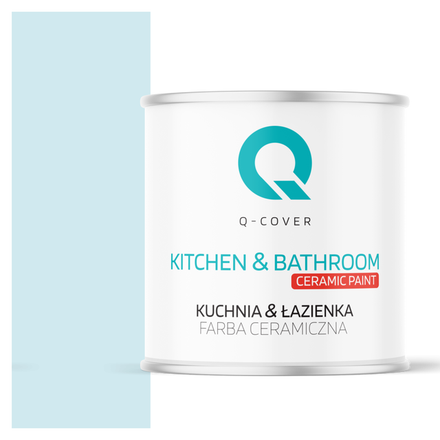Farba Ceramiczna Kuchnia & Łazienka Q-Cover Biel złamana w niebieski H0378 Głęboki Mat 2L